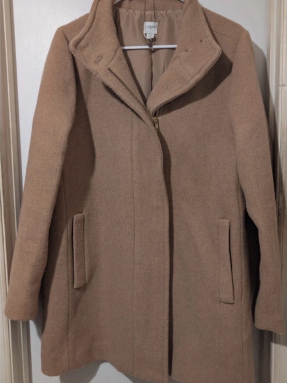 J. Crew Camel Wool-Blend Pea Coat